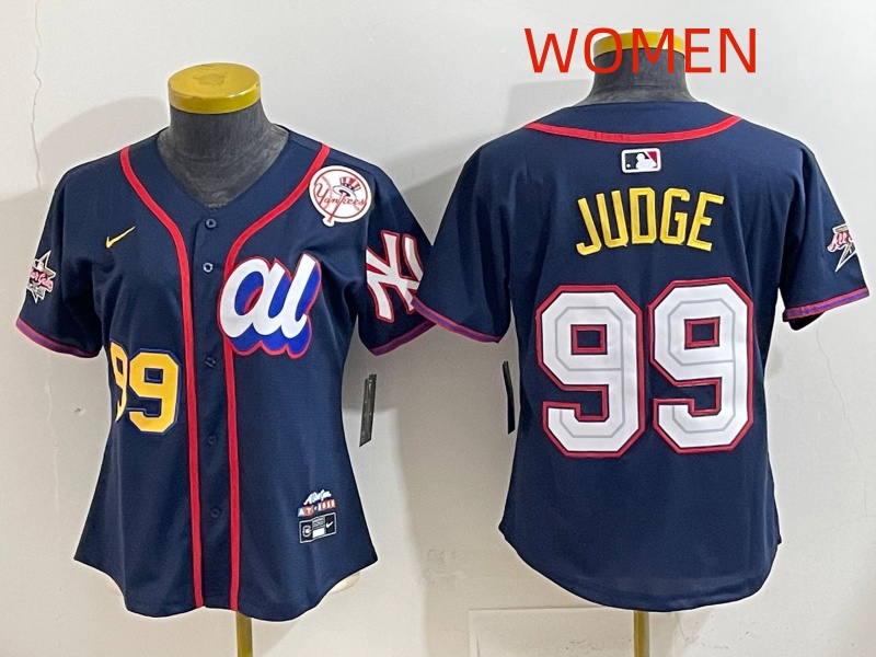 Women  2025 New York Yankees #99 Judge dark Blue All star Nike MLB Jersey style 0016->youth mlb jersey->Youth Jersey
